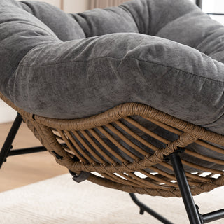 Sunvega Wicker Papasan Lounge Rocking Chair for Indoor and Outdoor Relaxation