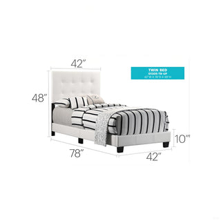 Sunvega Twin Bed Frame in Crisp White for Compact Living Areas