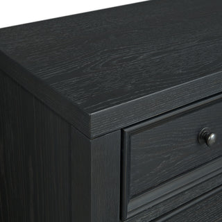 Sunvega Ebony 6-Drawer Chest with Classic Design and Sleek Metal Knobs