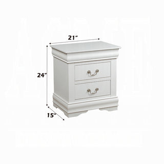 Sunvega Classic Traditional Black Finish 2-Drawers Nightstand with Metal Handle