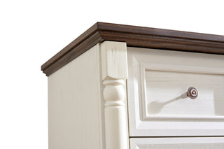 Sunvega 5 Drawer Dresser with Antique Finish Solid Wood Base for Bedroom Living Room