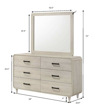 Sunvega Contemporary Antique White Nightstand with Two Drawers and Rounded Edges