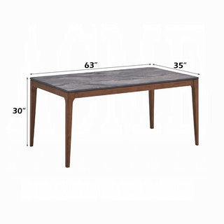Sunvega Mid-Century Modern Dining Table with Walnut Finish and Sleek Design
