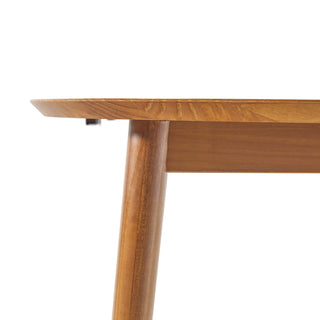 Sunvega Solid Pine Mid-Century Extension Dining Table with Removable Leaf