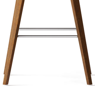 Sunvega Mid Century Modern Bentwood Bar Stools with Vegan Faux Leather Upholstery Set of 2