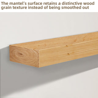 Sunvega Handcrafted Pine Wood Fireplace Mantel Shelf with Distinctive Wood Grain