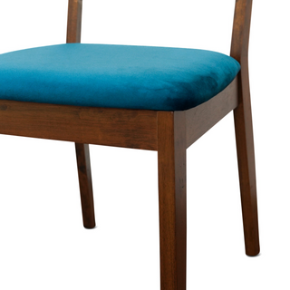 Sunvega Orange Velvet Dining Chair Set of 2 with Armless Design and Solid Wood Frame