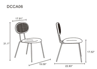Sunvega Modern Industry Chic Cane Dining Chair Set of 2 for Dining Room