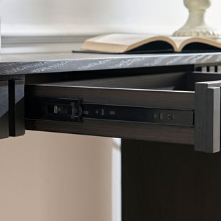 Sunvega Curved Entryway Console Table With Drawer and Unique Vertical Stripe Design