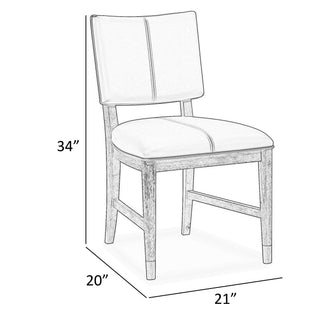 Sunvega Set of 2 Gray Faux Leather Dining Chairs with Muted Brown Wood Legs