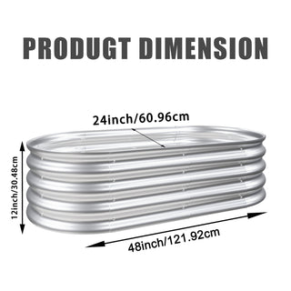 Sunvega 6x3x1ft Galvanized Metal Raised Garden Bed Kit for Outdoor Vegetables Flowers Herbs