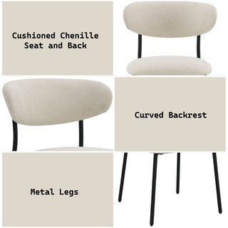 Sunvega Mallin Gray Chenille & Walnut Side Chair with Padded Seat and Back Cushion