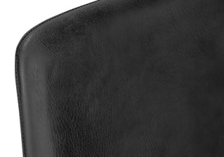 Sunvega Modern Black Leather-Look Office Chair with Curved Backrest for Standing Desk