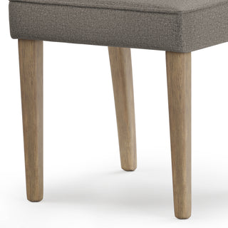 Sunvega Taupe Upholstered Rubberwood Dining Chairs with Piping Detail Set of 2