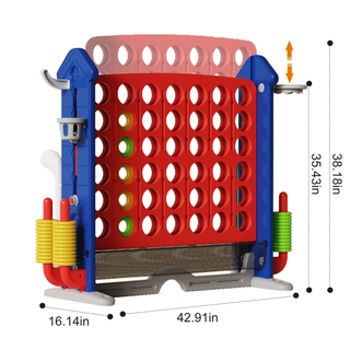 Sunvega 4-in-1 Giant Game Set with Basketball Hoop Ring Toss & Connect 4