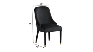 Sunvega Contemporary Gray Upholstered Dining Chairs with Gold Accent and Rounded Back