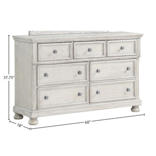 Sunvega Antique Gray Transitional Design Seven Drawer Dresser Top Seller