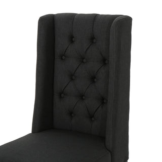 Sunvega Modern Wingback Dining Chairs with Button Tufted Stitching and Birch Wood Legs