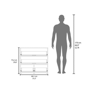 Sunvega White Minimalist Four Drawer Dresser for Bedroom Storage