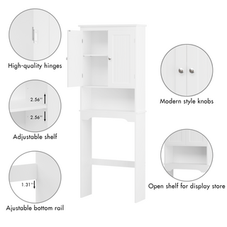 Sunvega Over The Toilet Storage Cabinet with Adjustable Shelves and Retro Design