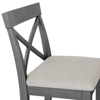 Sunvega 48" Rectangular Wood Bar Height Dining Table Set with 2 Chairs for Kitchen Breakfast Nook