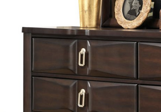 Sunvega Lancaster Espresso Finish Dresser with Eight Spacious Drawers for Bedroom