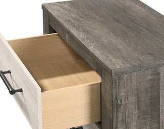 Sunvega Farmhouse Style Nightstand with Two-Tone Finish and Two Drawers