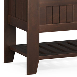 Sunvega Solid Wood Entryway Storage Bench with Shelf and Lift Up Lid
