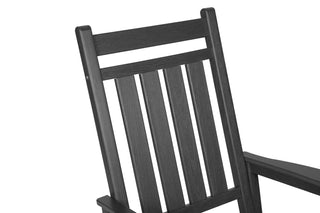 Sunvega All Weather-resistant Black Rocking Chair Set with Wood-Texture and Side Table