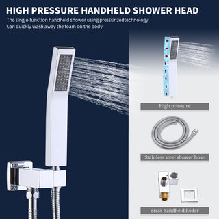 Sunvega Wall Mounted Shower System Combo Set with 10 Inch Rainfall and Handheld Faucet