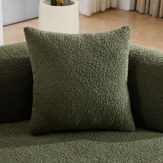 Sunvega Modern Curved Loveseat Sofa with Medium-Firm Cushion and Durable Teddy Fabric
