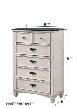 Sunvega Transitional Two-Tone Finish Nightstand with Two Storage Drawers