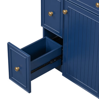 Sunvega 24-Inch Bathroom Vanity Cabinet with Ceramic Sink and Storage