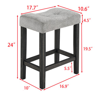 Sunvega 5 Piece Industrial Dining Table Set with Bar Stools for Living Room