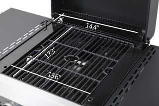Sunvega 2-Burner Propane Gas BBQ Grill With 24600BTU Output And Foldable Side Table