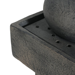Sunvega LED-Lit Modern Concrete Column Fountain for Patio Porch Oasis
