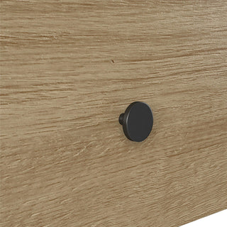 Sunvega Rustic Nightstand with Roomy Drawer and Industrial Metal Frame