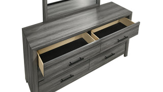 Sunvega Modern Gray 6-Drawer Wood Dresser with Ample Storage for Bedroom