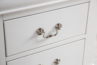 Sunvega Dark Cherry Finish Transitional Chest with English Dovetail Drawers and Bracket Legs