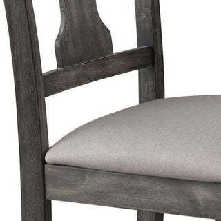 Sunvega Weathered Gray Finish Splatback Style Upholstered Padded Seat Dining Chairs Set of 2
