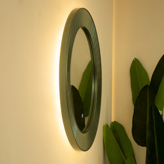 Sunvega Sunburst-Shaped PU Art Decorative Wall Mirror for Bathroom Bedroom