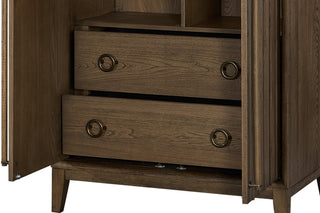 Sunvega Latte Wood Armoire with 2 Cedar Lined Drawers and Metal Hardware