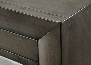 Sunvega Contemporary 2 Drawer Nightstand End Table with Jewelry Tray in Brown Finish
