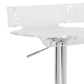 Sunvega Adjustable Swivel Stool with Low Backrest and Acrylic Seat