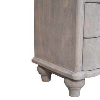 Sunvega Solid Mango Wood Bedside Table with 2 Drawers and Shelf