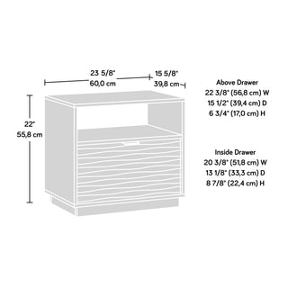 Sunvega Modern White Finish Nightstand with Gold Tone Hardware and Spacious Drawer
