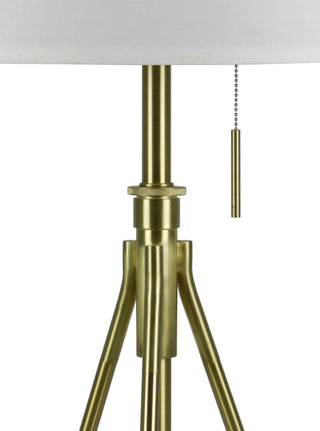 Sunvega Adjustable Tripod Table Lamp with Brushed Nickel Base and Fabric Shade
