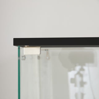 Sunvega 4 Tier Glass Display Cabinet with Lock and Wheels for Living Room