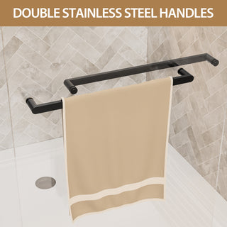 Sunvega 56-60" W x 72" H Matte Black Aluminum Frame Double Sliding Shower Door