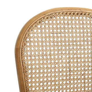 Sunvega Vintage Rattan Dining Chairs with Birch Wood Frame Set of 2